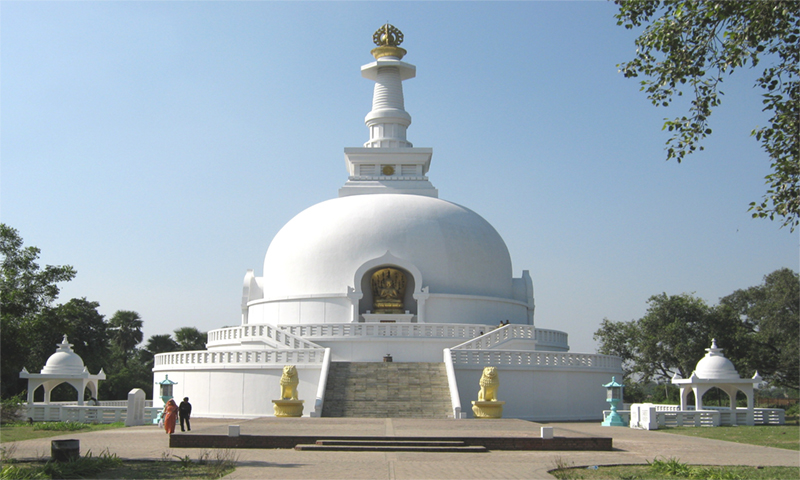 Buddha Statue At Shanti Stupa
